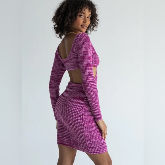 New Princess Polly LUCIA CUT OUT MINI DRESS PURPLE - Picture 4 of 4